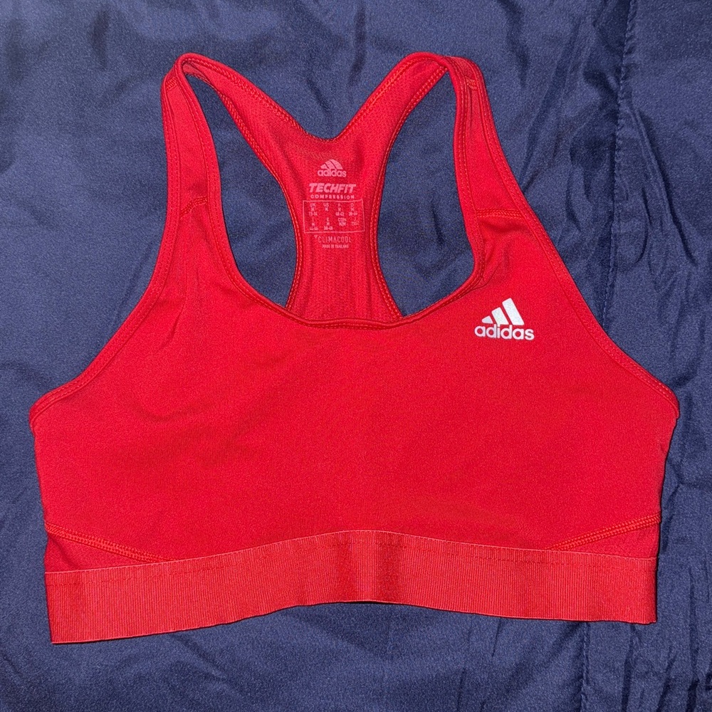 Red sports bra
